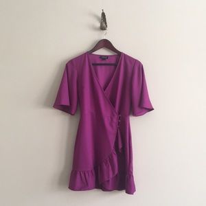 Topshop wrap dress with button detail.